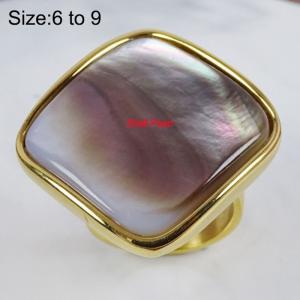 Stainless steel shell Ring - KR104238-WGKL