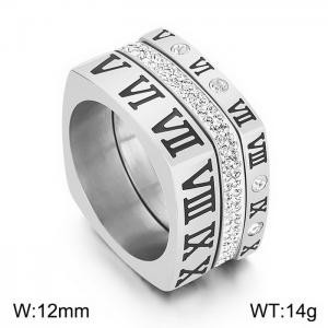 Stainless Steel Stone&Crystal Ring - KR104359-K