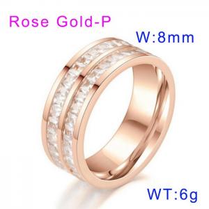 Stainless Steel Stone&Crystal Ring - KR104491-WGDC