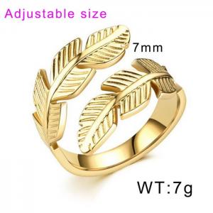 Stainless Steel Gold-plating Ring - KR104501-WGDC