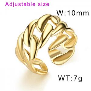 Stainless Steel Gold-plating Ring - KR104504-WGDC