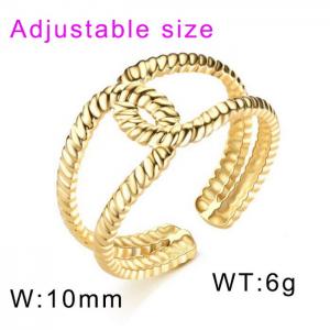 Stainless Steel Gold-plating Ring - KR104506-WGDC