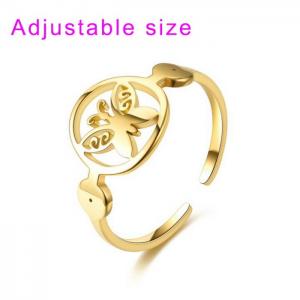 Stainless Steel Gold-plating Ring - KR104511-WGDC