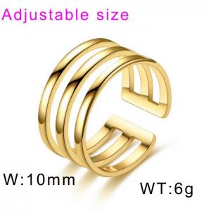 Stainless Steel Gold-plating Ring - KR104514-WGDC