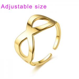 Stainless Steel Gold-plating Ring - KR104515-WGDC