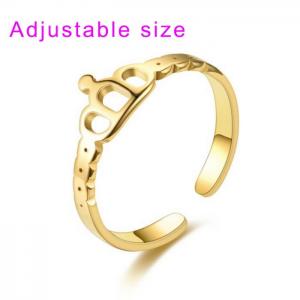 Stainless Steel Gold-plating Ring - KR104518-WGDC