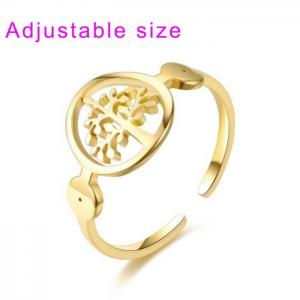 Stainless Steel Gold-plating Ring - KR104519-WGDC