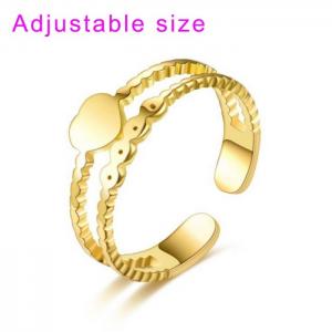 Stainless Steel Gold-plating Ring - KR104520-WGDC