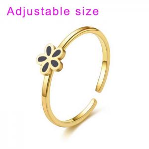 Stainless Steel Gold-plating Ring - KR104523-WGDC