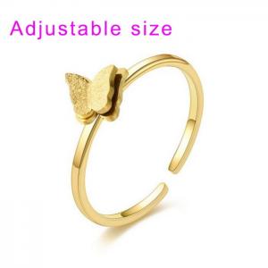 Stainless Steel Gold-plating Ring - KR104525-WGDC