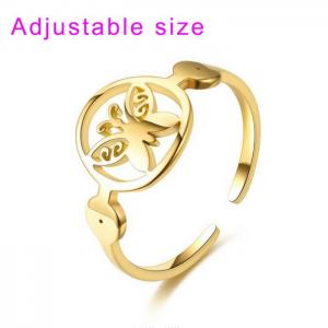 Stainless Steel Gold-plating Ring - KR104527-WGDC