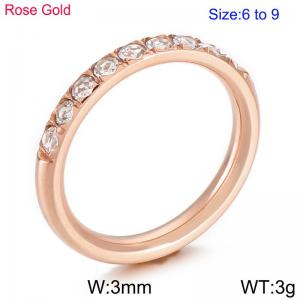 Stainless Steel Stone&Crystal Ring - KR104542-K