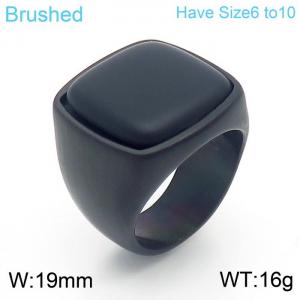 Stainless Steel Black-plating Ring - KR104650-WGHT