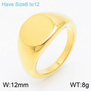 Stainless Steel Gold-plating Ring - KR104687-K