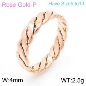 Stainless Steel Rose Gold-plating Ring - KR104723-KFC