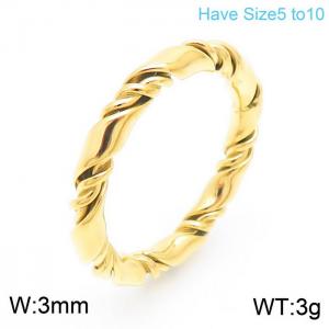 Stainless Steel Gold-plating Ring - KR104727-KFC