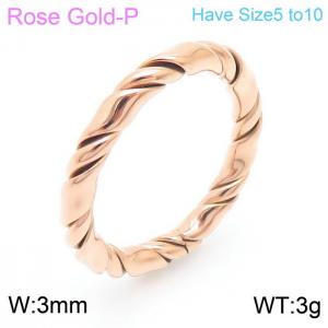 Stainless Steel Rose Gold-plating Ring - KR104732-KFC