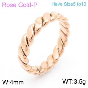 Stainless Steel Rose Gold-plating Ring - KR104735-KFC