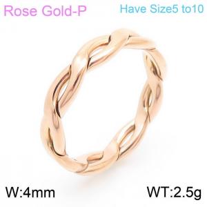 Stainless Steel Rose Gold-plating Ring - KR104738-KFC