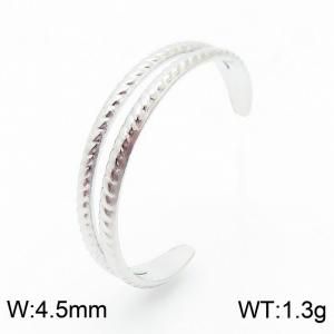 Silver Color Stainless Steel Geometry Open Ring Women Fashion Simple Jewelry - KR105046-KFC