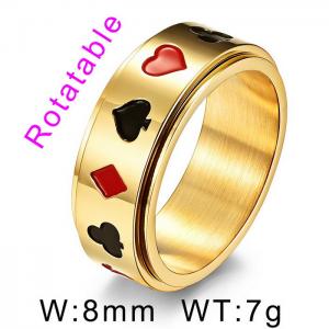 Stainless Steel Gold-plating Ring - KR105126-WGQF