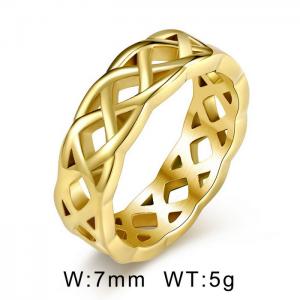 Stainless Steel Gold-plating Ring - KR105139-WGQF