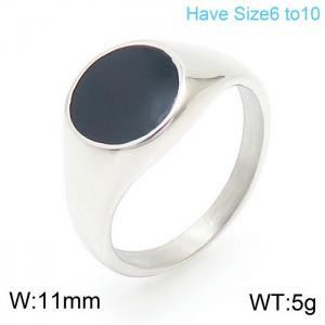 Round black resin cast steel polished ring - KR105158-KFC