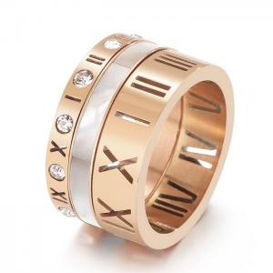 Stainless Steel Stone&Crystal Ring - KR105212-K