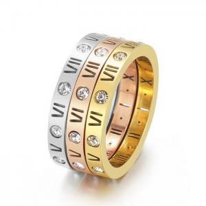 Stainless Steel Stone&Crystal Ring - KR105220-K