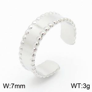 European and American niche star point opening adjustable silver women's titanium steel ring - KR105256-KFC