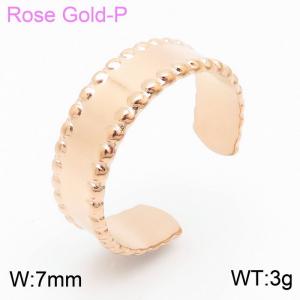 European and American niche star point opening adjustable Rose Gold women's titanium steel ring - KR105258--KFC