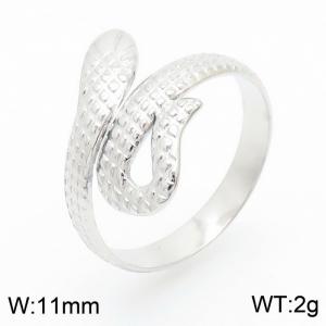 Vintage Punk Snake Stainless Steel Women's Silver Ring - KR105283-KFC