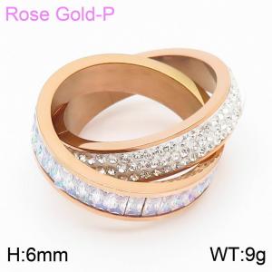 Diamond Double Ring Gold Color - KR105404-KC