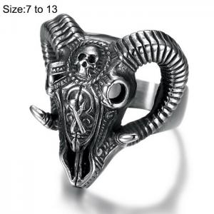 Stainless Skull Ring - KR105885-WGME