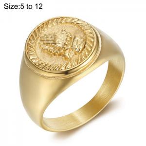 Stainless Steel Gold-plating Ring - KR105892-WGME