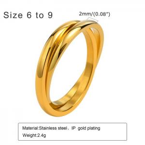 Stainless Steel Gold-plating Ring - KR105906-WGSF