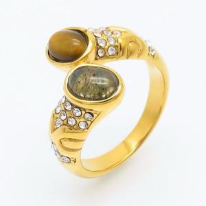 Stainless Steel Stone&Crystal Ring - KR105920-LK