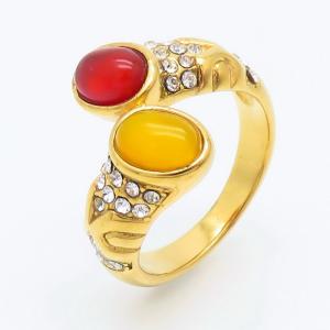 Stainless Steel Stone&Crystal Ring - KR105921-LK