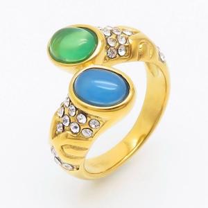 Stainless Steel Stone&Crystal Ring - KR105922-LK