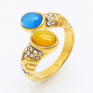 Stainless Steel Stone&Crystal Ring - KR105924-LK