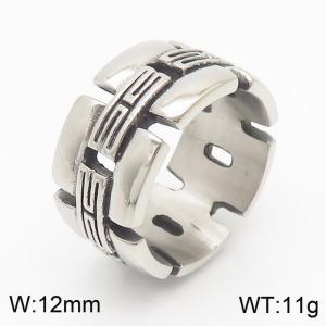 Men's simple stainless steel Great Wall texture ring - KR105968-KJX