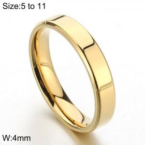 Stainless Steel Gold-plating Ring - KR105991-WGFL