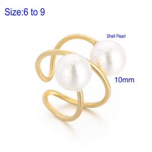 SS Shell Pearl Rings - KR106003-Z