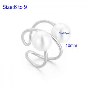 SS Shell Pearl Rings - KR106004-Z