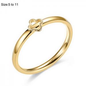 Stainless Steel Gold-plating Ring - KR106084-WGDC