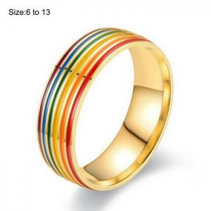 Stainless Steel Gold-plating Ring - KR106112-WGDC
