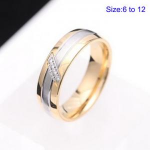 Stainless Steel Stone&Crystal Ring - KR106139-WGRH