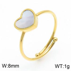 Stainless Steel Gold-plating Ring - KR106175-K