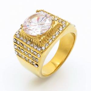 Stainless Steel Stone&Crystal Ring - KR106204-LK