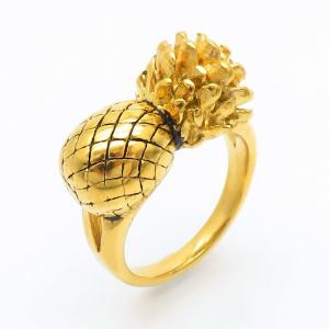 Stainless Steel Gold-plating Ring - KR106207-LK